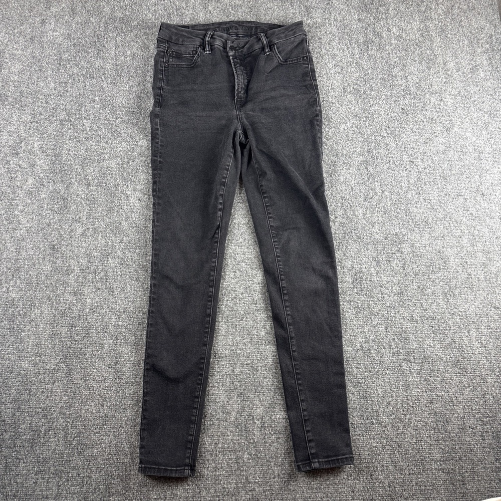 American Eagle Luxe Stretch Skinny Jeans Faded Black Women's Size 4 Regular